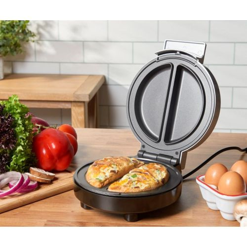 Non-Stick Frittata And Omelette Maker, Stainless Steel - Makes 2 Individual Portions Quick & Easy (2 Section, Black)